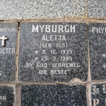 MYBURGH Aletta nee ELS 1939-1985