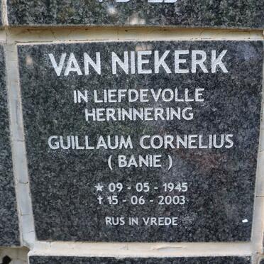 NIEKERK Guillaum Cornelius, van 1945-2003