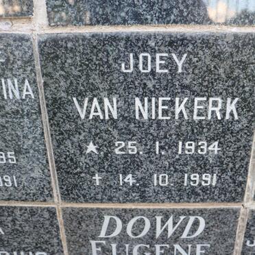 NIEKERK Joey, van 1934-1991