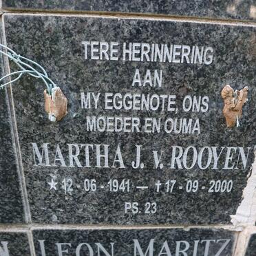 ROOYEN Martha J., van 1941-2000