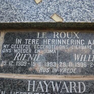 ROUX Willie, le 1906-1994 &amp; Rienie 1909-1993
