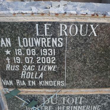 ROUX Jan Louwrens, le 1931-2002