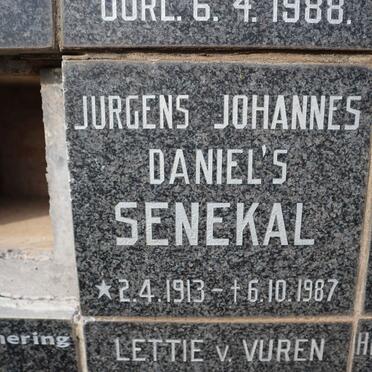 SENEKAL Jurgens Johannes Daniel's 1913-1987