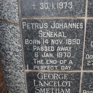 SENEKAL Petrus Johannes 1890-1970
