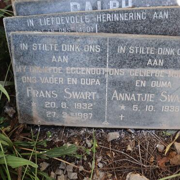SWART Frans 1932-1987 &amp; Annatjie 1936-