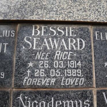 SEAWARD Bessie nee RICE 1914-1989