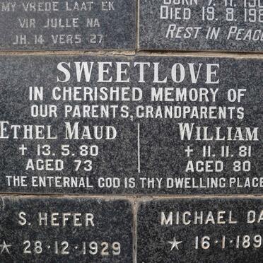 SWEETLOVE William -1981 &amp; Ethel Maud -1980