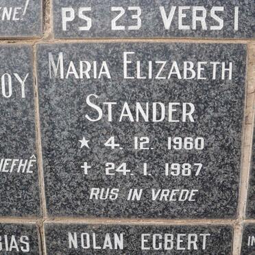 STANDER Maria Elizabeth 1960-1987
