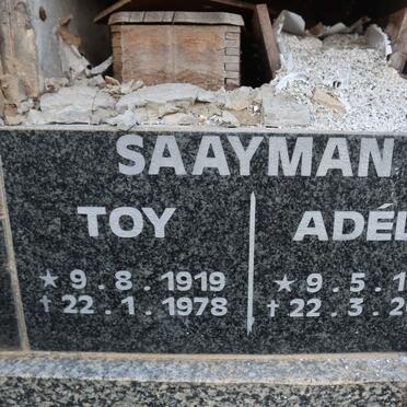 SAAYMAN Toy 1919-1978 &amp; Adele 1928-2004