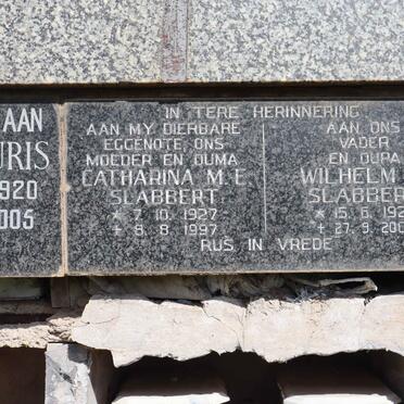 SLABBERT Wilhelm P. 1925-2000 &amp; Catharina M.E. 1927-1997
