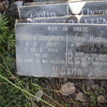 VICTOR Diedrick Johannes 1922-1989 &amp; Anna Magdalena VENTER 1914-1993