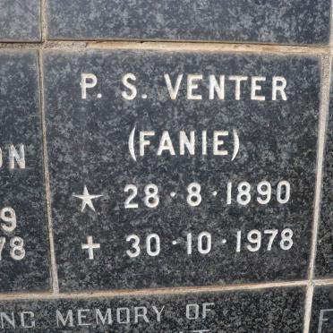VENTER P.S. 1890-1978