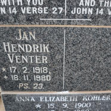 VENTER Jan Hendrik 1918-1980