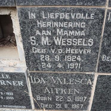 WESSELS S.M. nee V.D. HEEVER 1924-1971