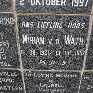 WATH Miriam, v.d. 1921-1997