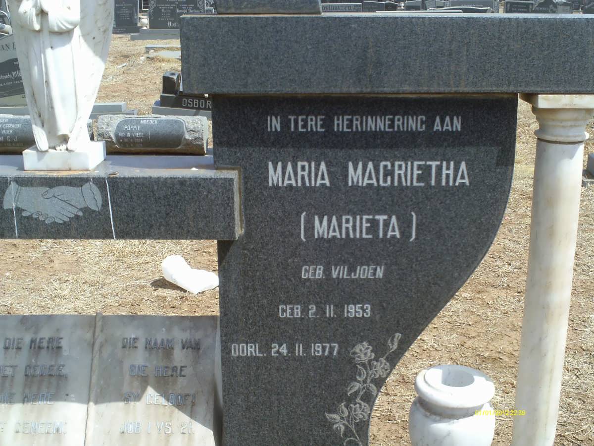 ERASMUS Maria Magrietha nee VILJOEN 1953-1977