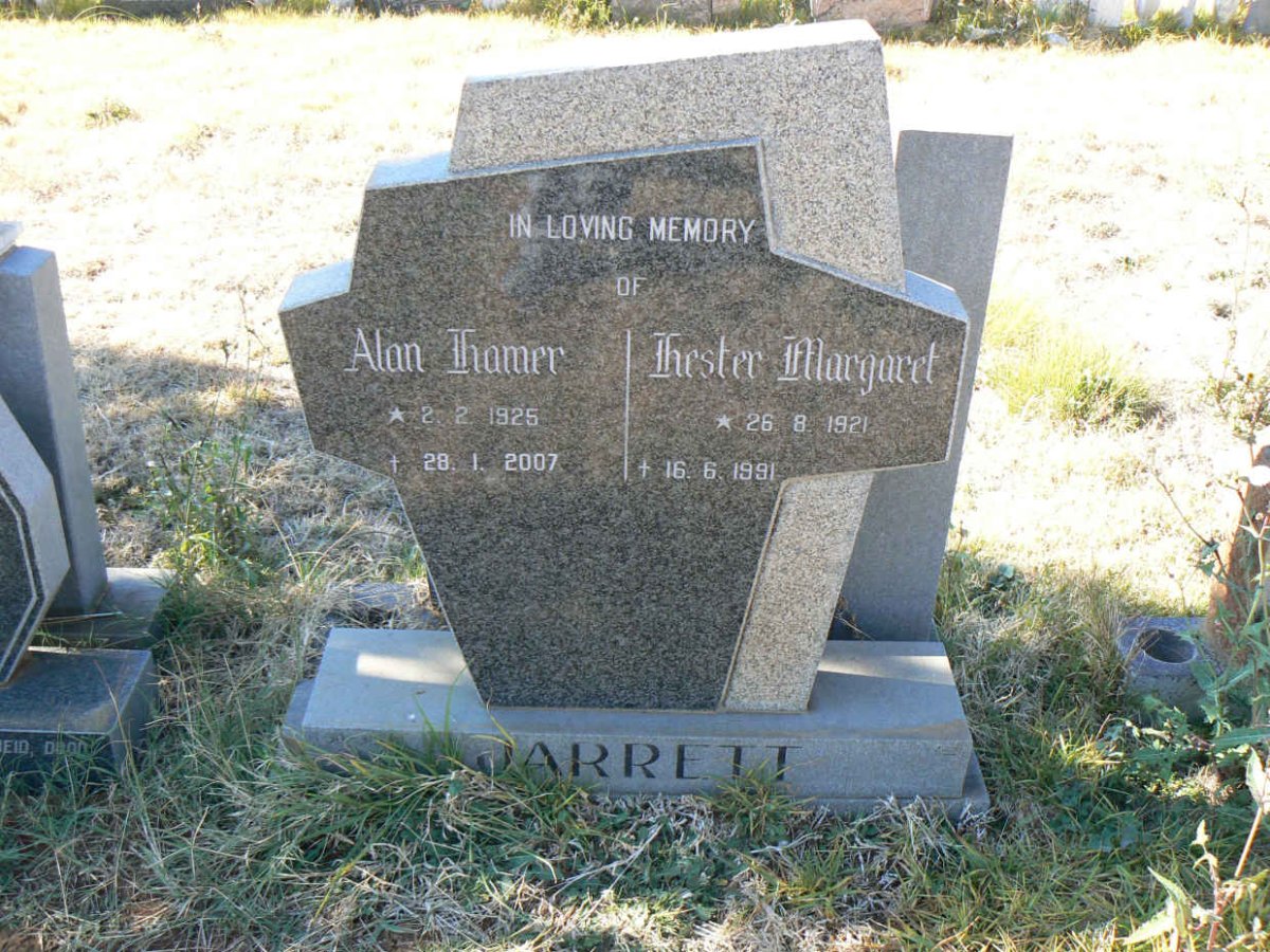 JARRETT Alan Hamer 1925-2007 &amp; Hester Margaret 1921-1991