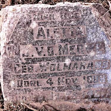 MERWE Aletta J., van der nee WOLMARANS  -1888