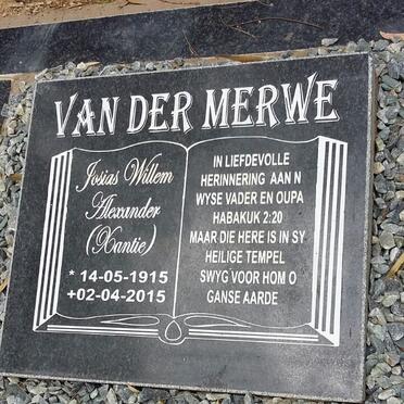 MERWE Josias Willem Alexander, van der 1915-2015