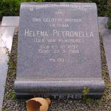 PIETERS Helena Petronella nee VAN RENSBURG 1897-1988