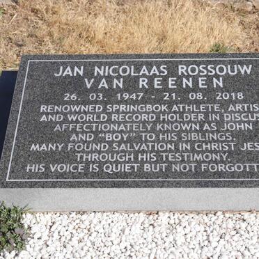 REENEN Jan Nicolaas Rossouw, van 1947-2018