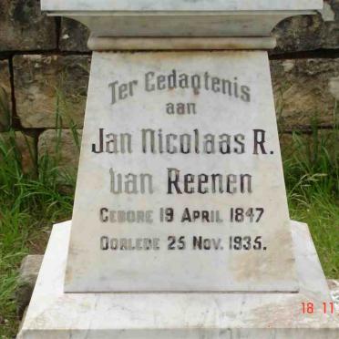 REENEN Jan Nicolaas R., van 1847-1935