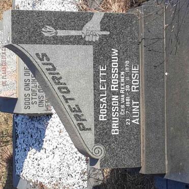 PRETORIUS Rosalette Brusson Rossouw nee VAN REENEN 1881-1970