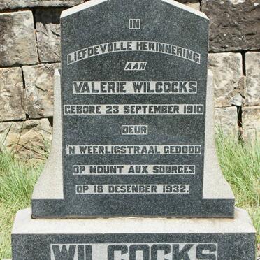 WILCOCKS Valerie 1910-1932