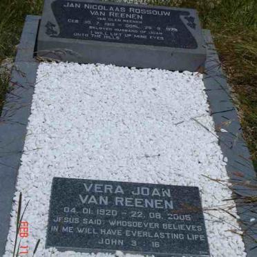 REENEN Jan Nicolaas Rossouw, van 1913-1973 &amp; Vera Joan 1920-2005