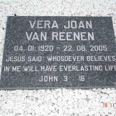 REENEN Vera Joan, van 1920-2005