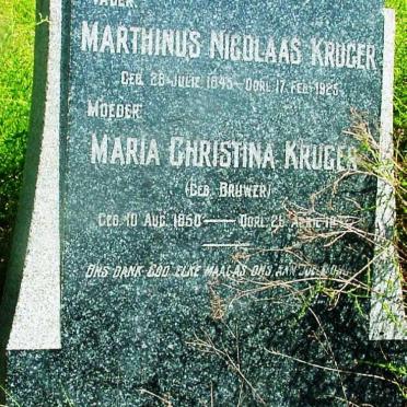 KRUGER Marthinus Nicolaas 1845-1925 &amp; Maria Christina BRUWER 1850-19??