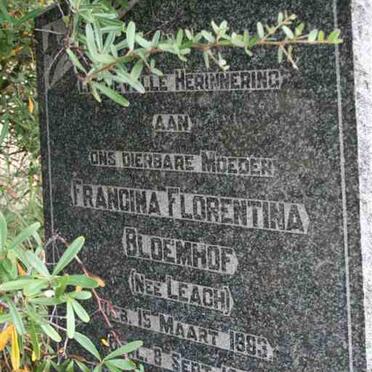 BLOEMHOF Francina Florentina nee LEACH 1886-1940