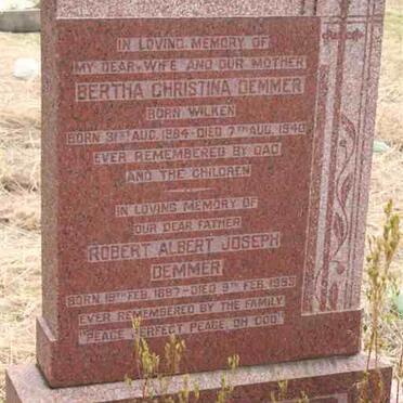DEMMER Robert Albert Joseph 1887-1953 &amp; Bertha Christina WILEN 1884-1940