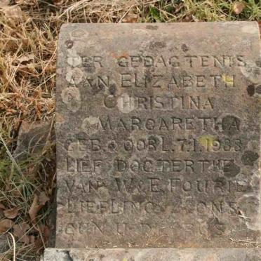 FOURIE Elizabeth Christina Margaretha 1938-1938
