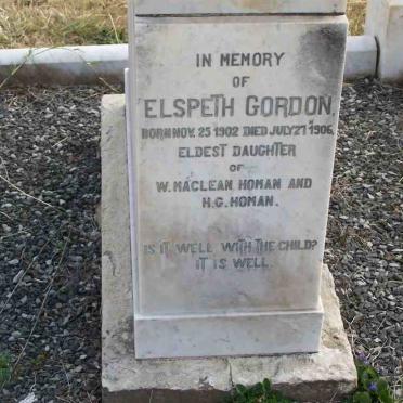 HOMAN Elspeth Gordon 1902-1906 