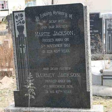 JACKSON Barney -1976 &amp; Martie -1937