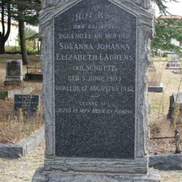 LAURENS Susanna Johanna Elizabeth nee SCHUTTE 1903-1932