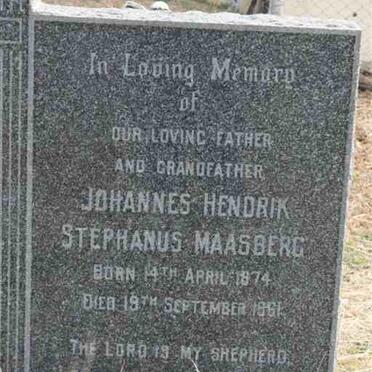 MAASBERG Johannes Hendrik Stephanus 1874-1961