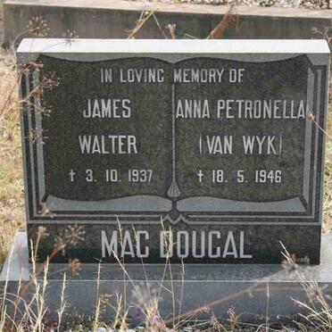 MACDOUGAL James Walter -1937 &amp; Anna Petronella VAN WYK -1946
