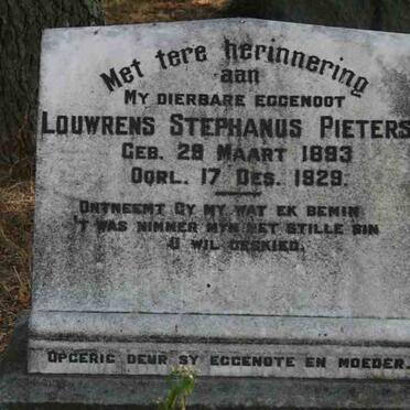 PIETERSEN Louwrens Stephanus 1893-1929