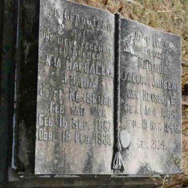 RENSBURG Martinus Jacobus, Janse van 1864-1946 &amp; Anna Magdalena VAN WYK 1867-1935