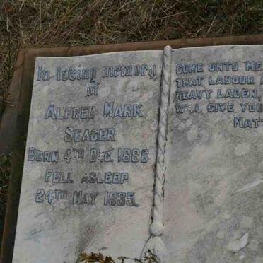 SEAGER Alfred Mark 1886-1935
