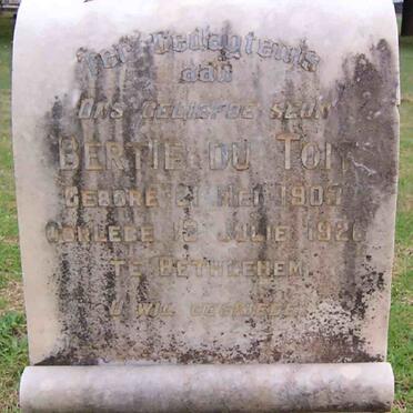 TOIT Bertie, du 1903-1926