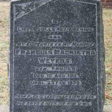 WEYERS Fransina Magrietha nee KRUGER 1911-1939