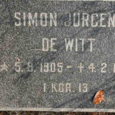 WITT Simon Jurgens, de 1905-1938
