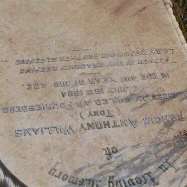 WILLIAMS Francis Anthony -1894