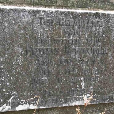 WALT Petrus Hendrik, van der 1916-1938