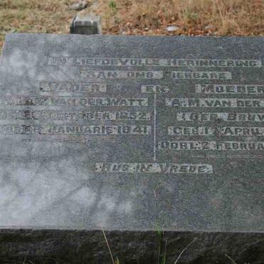 WATT H.J.S., van der 1852-1941 &amp; A.M. BRUWER 1859-1941