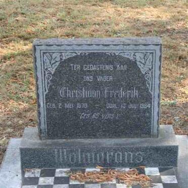 WOLMARANS Christiaan Frederik 1879-1964