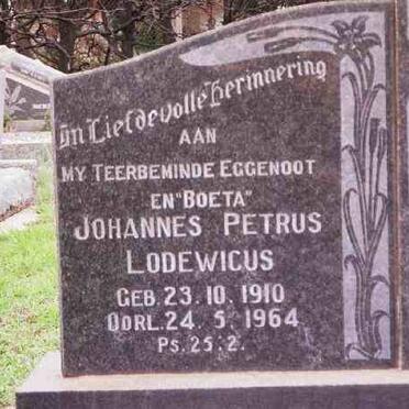 WALT Johannes Petrus Lodewicus ,van der 1910-1964 &amp; Johanna Sophia UNGERER 1911-1981
